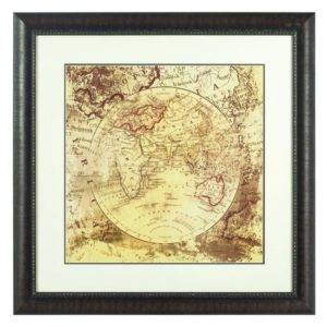 Agatiyo Framed Vintage Map Wall Art In Multi Coloured