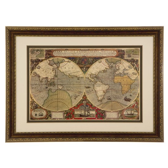 Agatiyo Framed World Map Wall Art In Multi Coloured ...