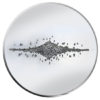 Maria Glass Wall Art Round With Silver Glitter Clusters Crystals