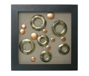 Framed Copper Circles Wall Art