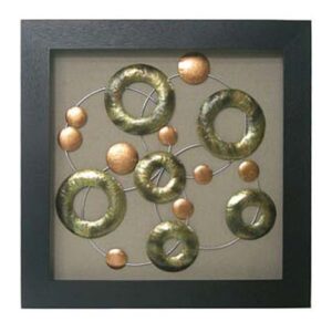 Framed Copper Circles Wall Art